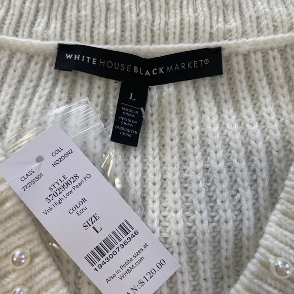 ❤️Brand New, WHBM PEARL NECK SWEATER - Picture 2 of 2